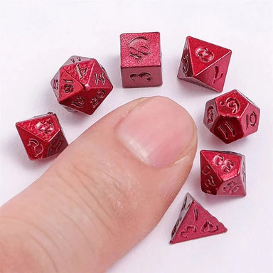 Unseelie Mini Metal RPG Dice Set - Red - Saltire Games