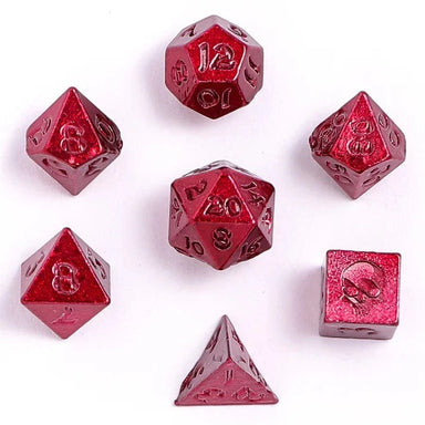 Unseelie Mini Metal RPG Dice Set - Red - Saltire Games