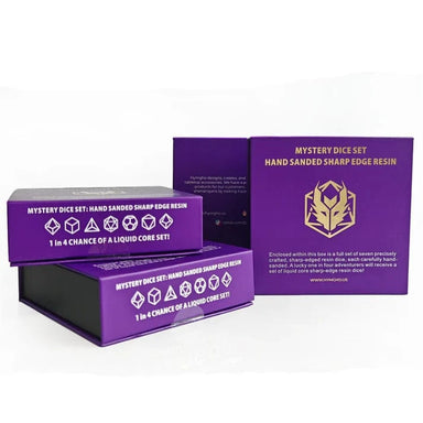 Mystery Full Matching Set of 7 Sharp Edge Resin Dice Set - Saltire Games