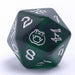 Wyrmforged Rollers - Rounded Resin Polyhedral Dice - Bog Frog Silver - Saltire Games