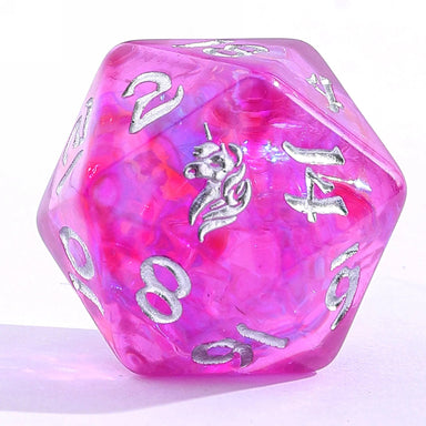 Wyrmforged Rollers - Rounded Resin Polyhedral Dice - Lumina Unicornia - Saltire Games