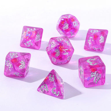 Wyrmforged Rollers - Rounded Resin Polyhedral Dice - Lumina Unicornia - Saltire Games