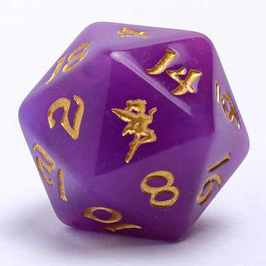 Dice - Plastic Hymgho Wyrmforged Rollers - Rounded Resin Polyhedral Dice - Pixie Dust Gold