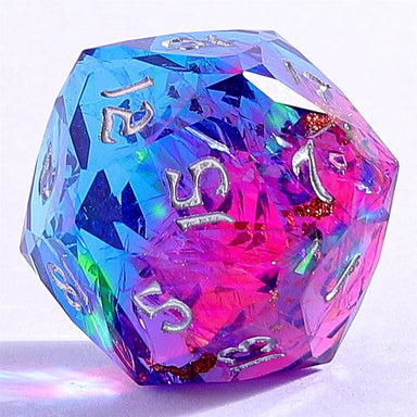 Dice - Resin Hymgho Captured Magic Luster Cut Resin Dice Set - Gilded Storm