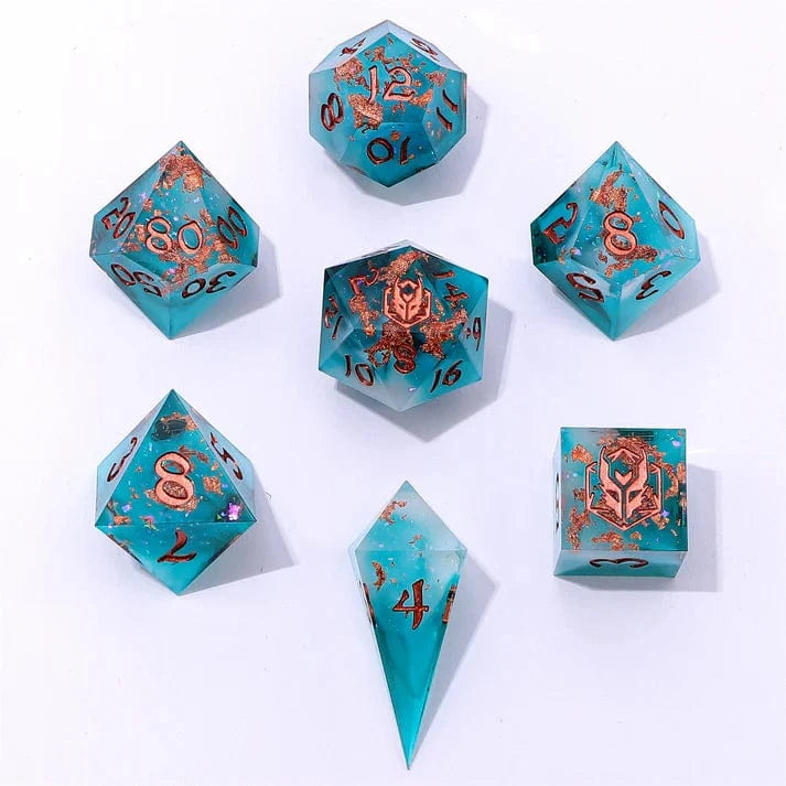 Captured Magic Sharp Edge Resin Dice Set - Cloudfall - Saltire Games