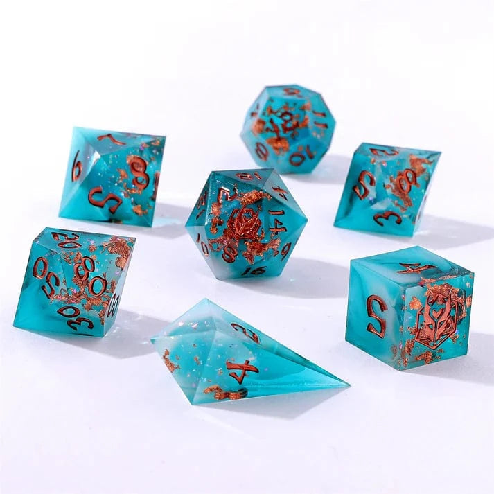 Captured Magic Sharp Edge Resin Dice Set - Cloudfall - Saltire Games