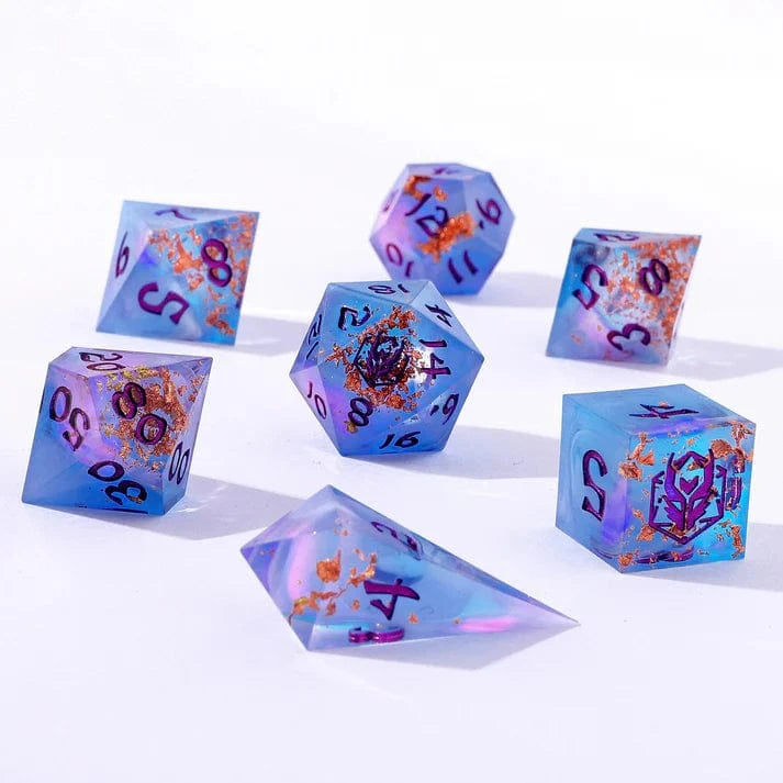 Captured Magic Sharp Edge Resin Dice Set- Enchanted Evening - Saltire Games