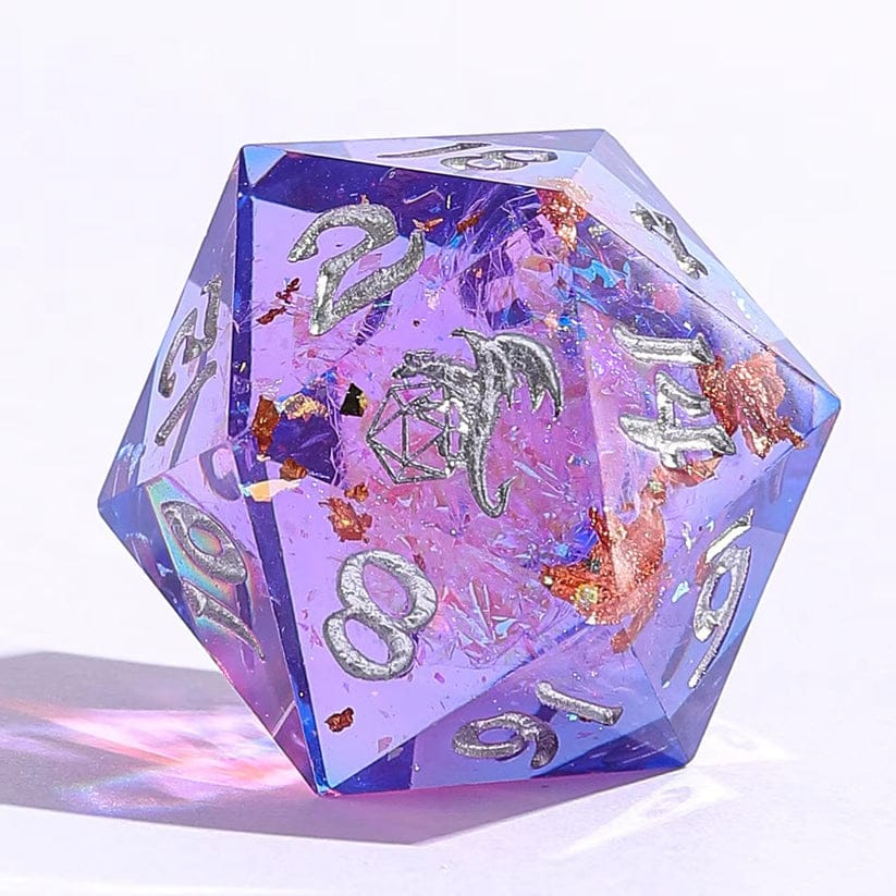 Dice - Resin Hymgho Captured Magic Sharp Edge Resin Dice Set-Gilded Storm