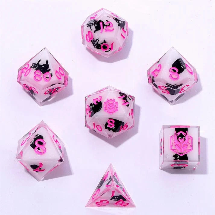 Captured Magic Sharp Edge Resin Dice Set - Scaredy Cat - Saltire Games
