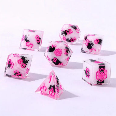 Captured Magic Sharp Edge Resin Dice Set - Scaredy Cat - Saltire Games