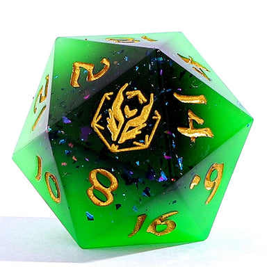 Dice - Resin Hymgho Captured Magic Sharp Edge Resin Dice Set-Swamp Treasure