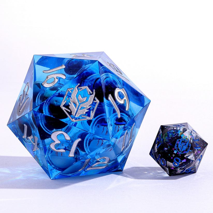 Dice - Resin - Liquid Core Hymgho Sharp Edge Liquid Core 55mm Chonk D20-Healing Gaze