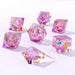 Dice - Resin - Liquid Core Hymgho Sharp Edge Liquid Core RPG Dice Set -Arcane Bloosom