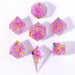 Dice - Resin - Liquid Core Hymgho Sharp Edge Liquid Core RPG Dice Set -Arcane Bloosom