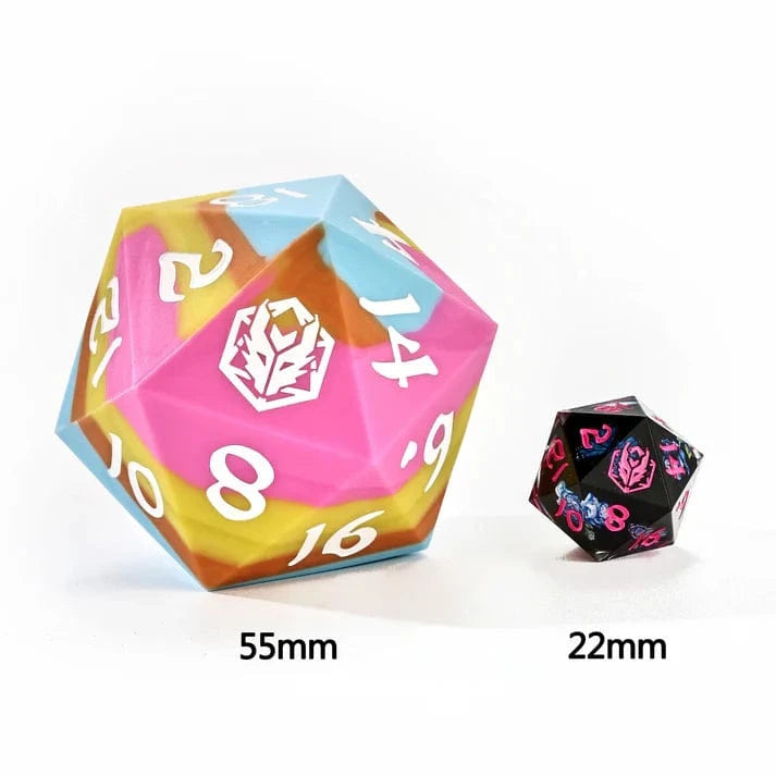 55MM Chonk Rubber Silicon D20 - Radiant Whispers - Saltire Games