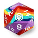 55MM Chonk Rubber Silicon D20 - Rainbow Realms - Saltire Games