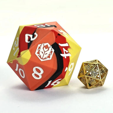 55MM Chonk Rubber Silicon D20-The Fire Ball - Saltire Games
