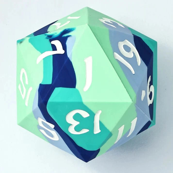 55MM Chonk Rubber Silicon D20-The Ice Ball - Saltire Games