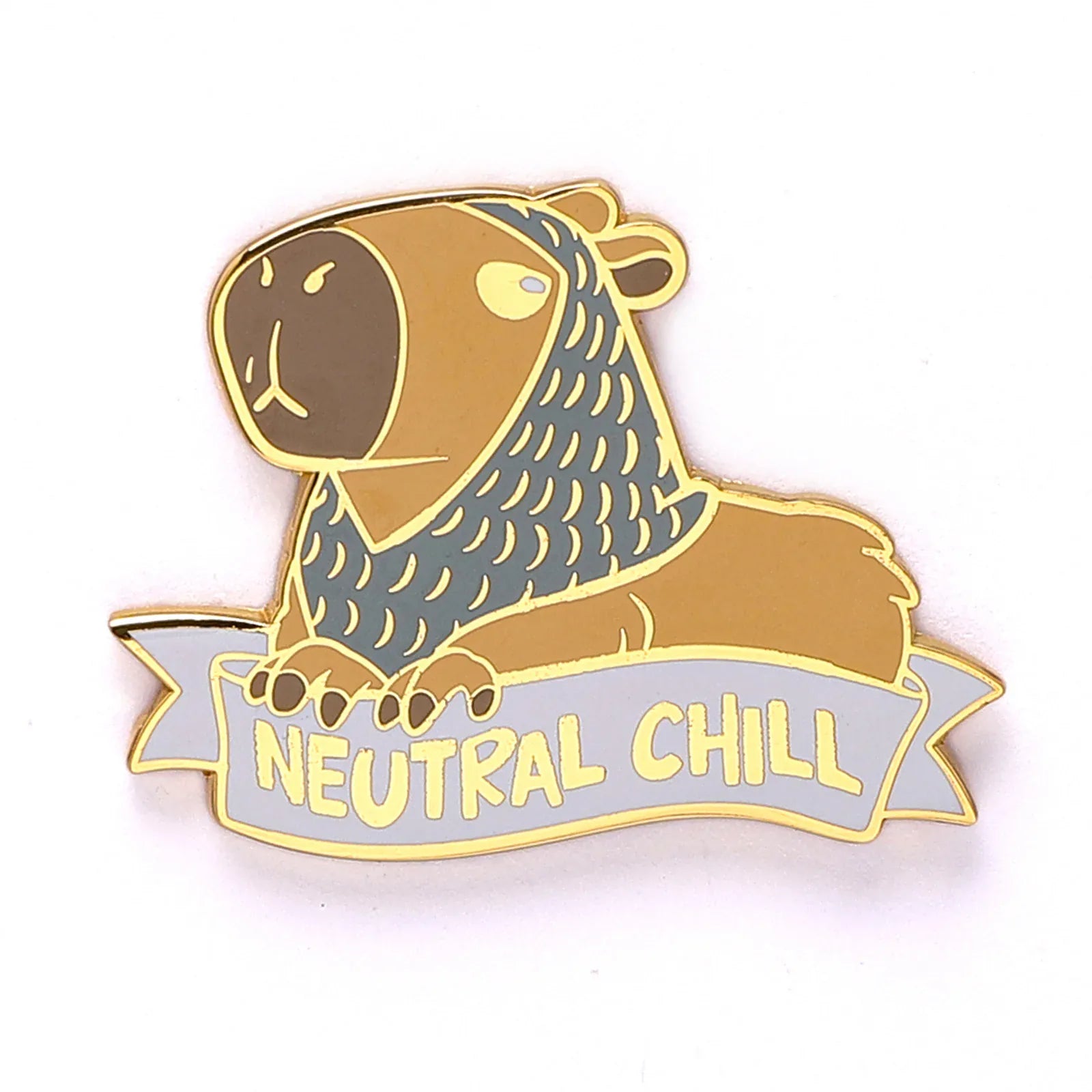 Novelty - Pin Hymgho Enamel Pin - Neutral Chill-Capybara