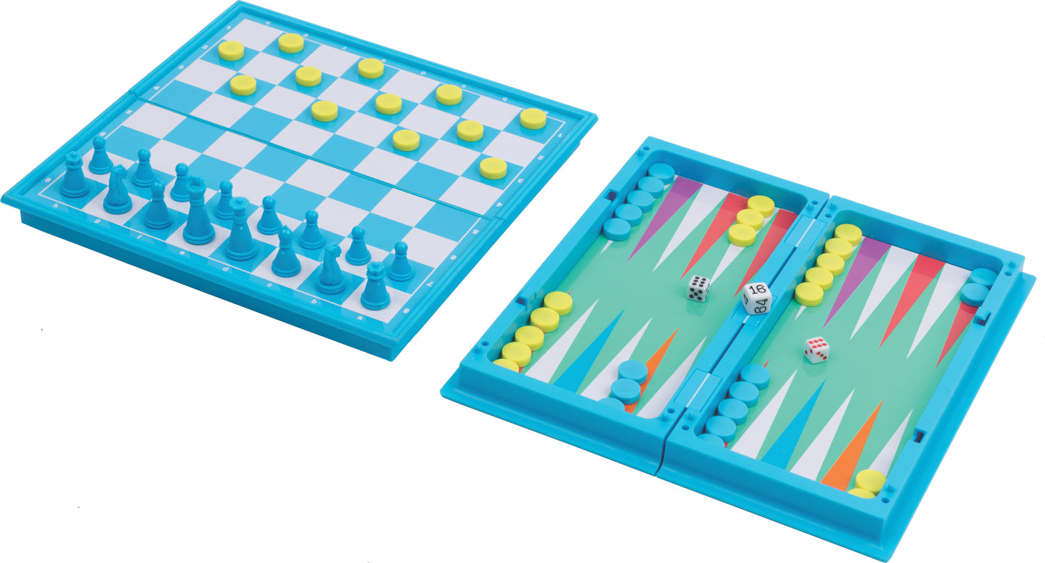 3-in-1 Chess, Checkers & Backgammon Magnetic Game Set - Saltire Games