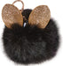 Glitter Ears Furry Pom-Pom Clip Black - Saltire Games