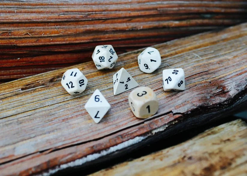 Woolly Mammoth Ivory Dice Set - Saltire Games