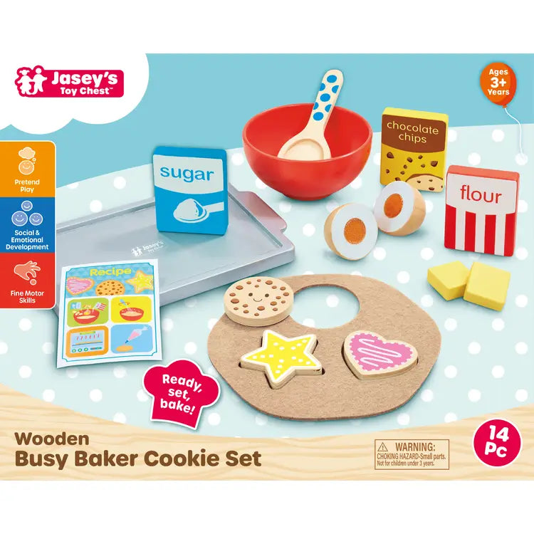 Toys - Pretend Play - Cooking Jasey's Toy Chest Wooden Busy Baker Cookie Set