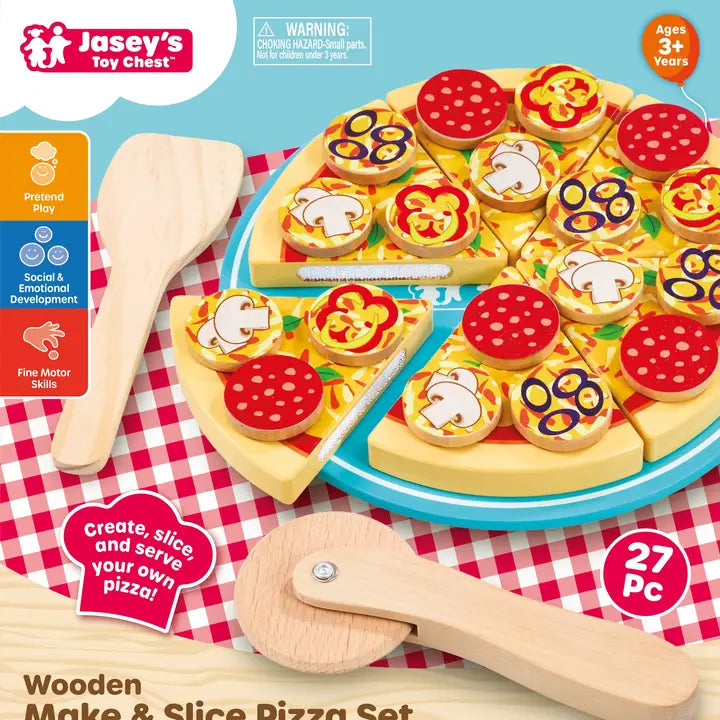 Toys - Pretend Play - Cooking Jasey's Toy Chest Wooden Make & Slice Pizza Set
