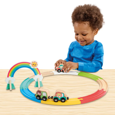 Toys - Pretend Play - Vehicles Jasey's Toy Chest Animal Friends Wooden Train Set