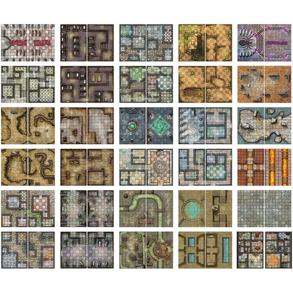 Battle Mat: Big Book of Battle Mats: Cells & Shrines - Saltire Games