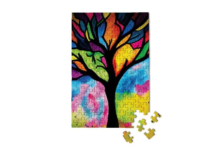 Stained Glass Tree MicroPuzzle - Mini Jigsaw Puzzle - Saltire Games