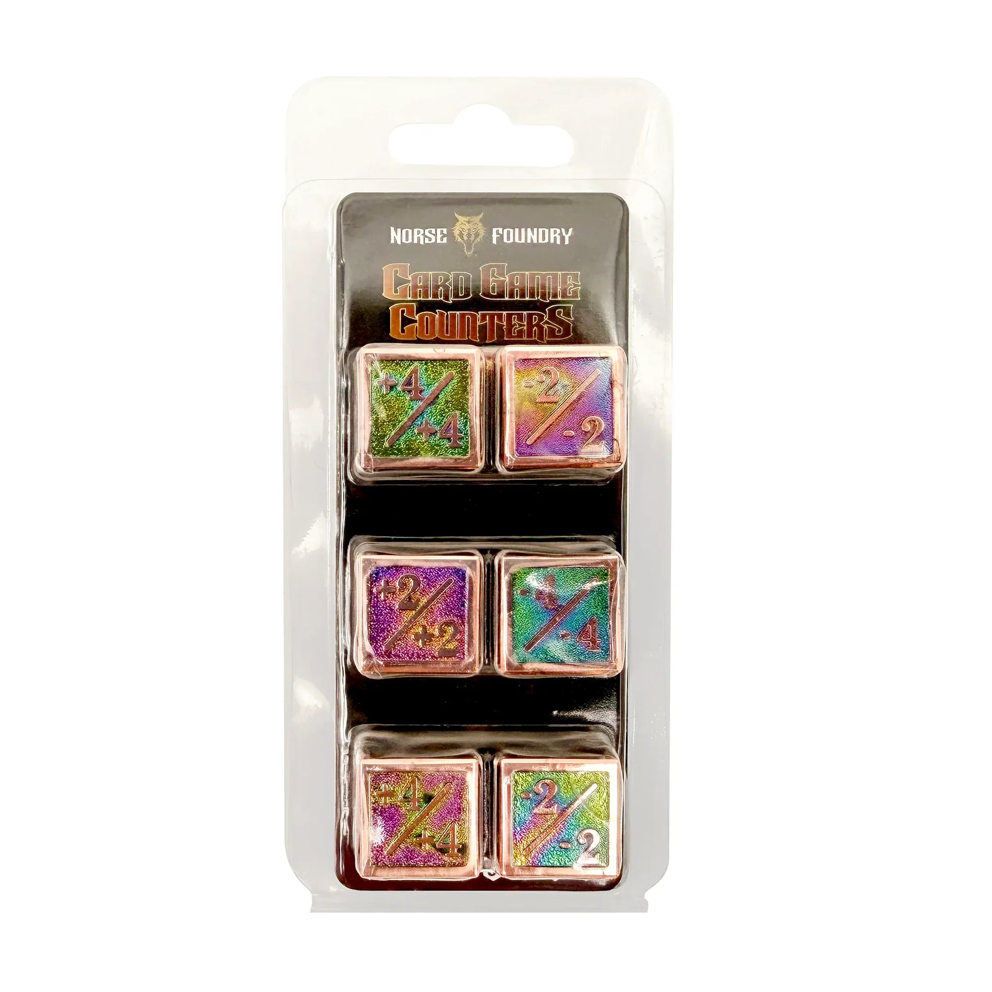 Collectible Card Games - Accessories Norse Foundry Tome of the Forbidden +1/+1 & -1/-1 D6 Pack of 6 CCG Metal Dice