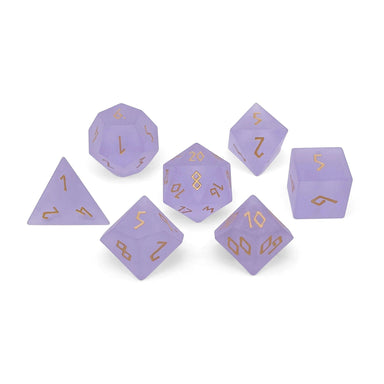 Frosted Amethyst - Gold Font 7 Piece Set - Saltire Games