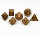 Dice - Gemstone Norse Foundry Golden Silk Jade - 7 Piece RPG Set TruStone Dice