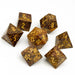 Dice - Gemstone Norse Foundry Golden Silk Jade - 7 Piece RPG Set TruStone Dice