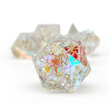 Shattered K9 Rainbow Glass 7 Dice Set - Saltire Games