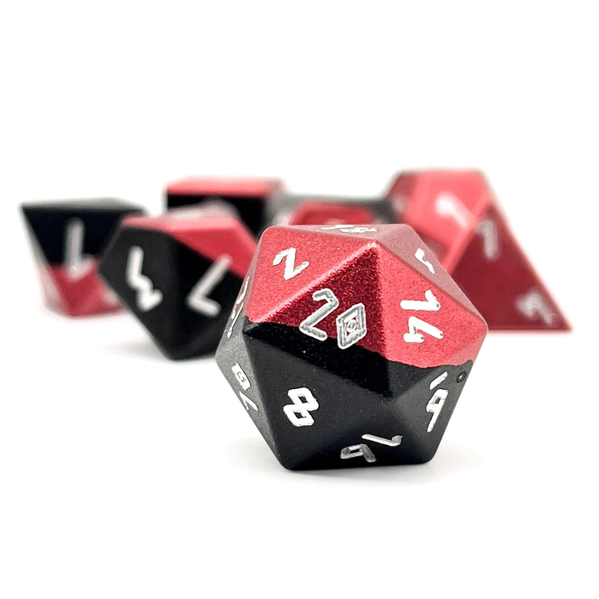 Blood Thirsty - 7 Piece RPG Set 6063 Aluminum Hybrid Dice - Saltire Games