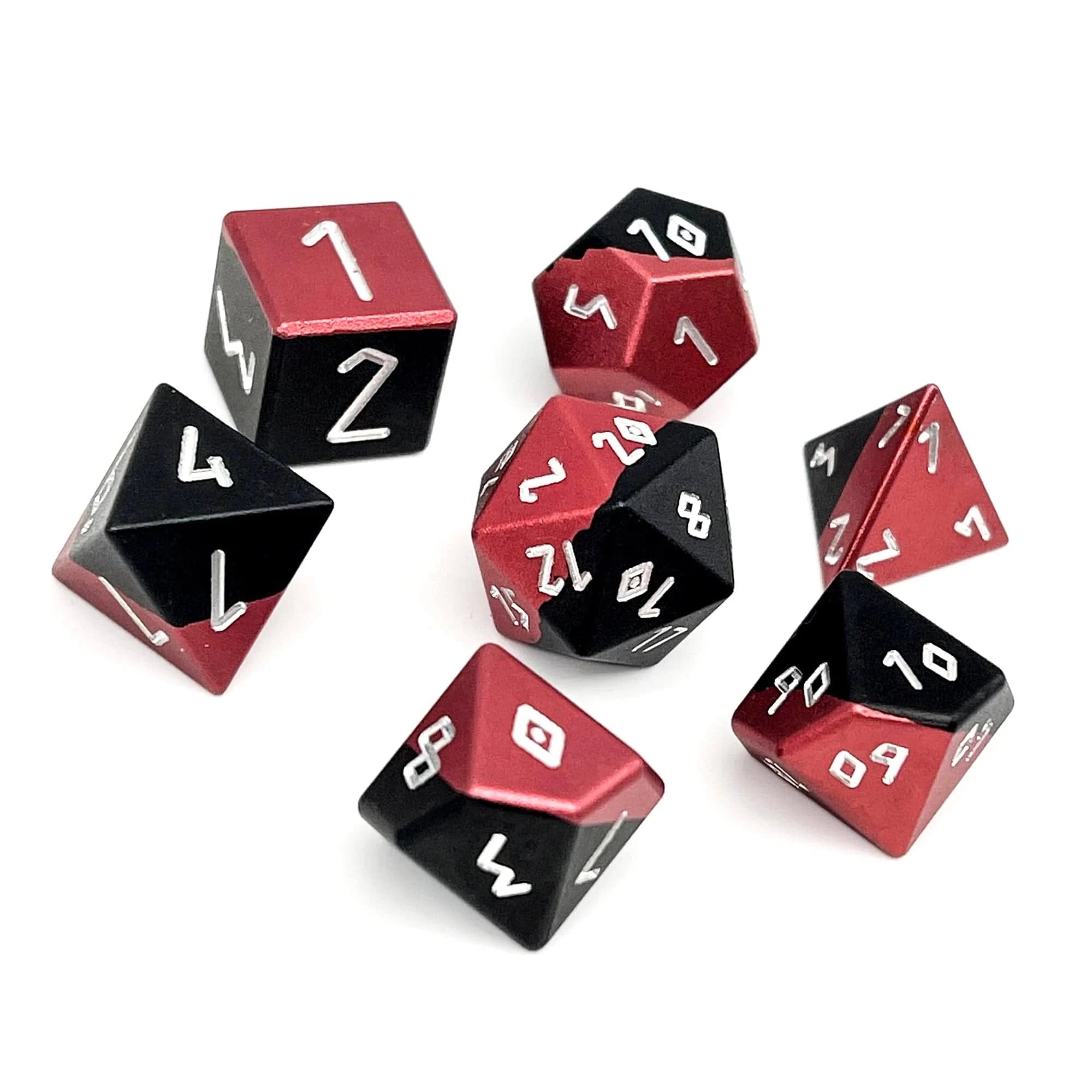 Blood Thirsty - 7 Piece RPG Set 6063 Aluminum Hybrid Dice - Saltire Games