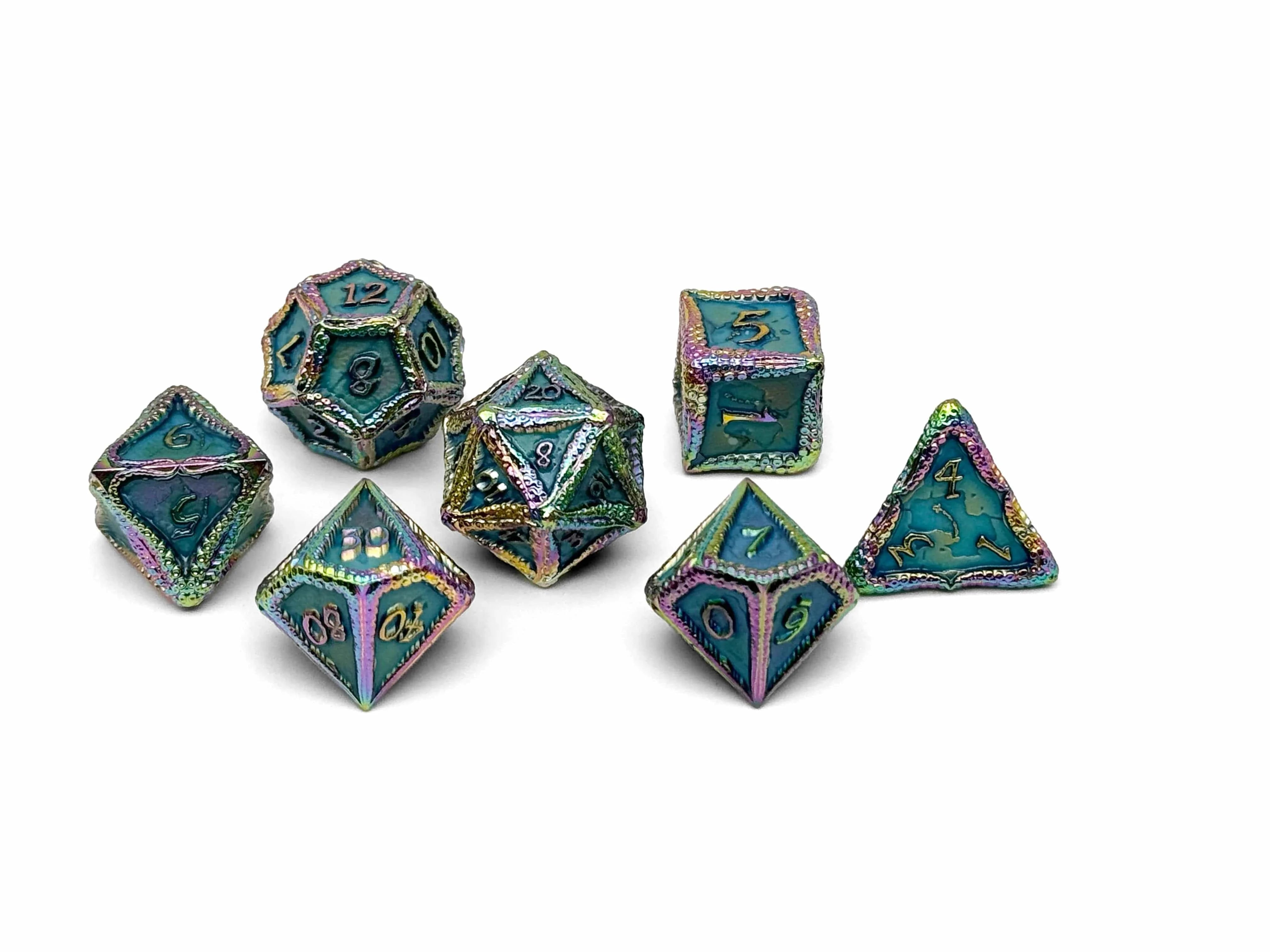 Pirate Dice - Secret Stash 7 Piece RPG set Alloy Dice - Saltire Games