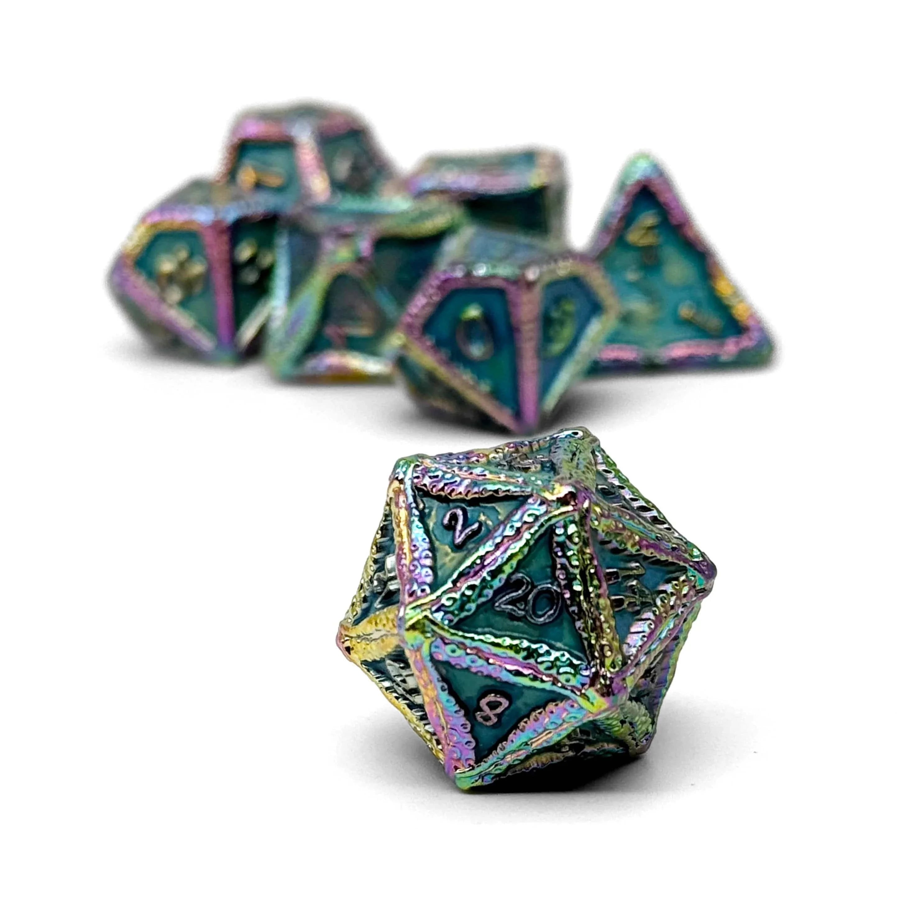 Pirate Dice - Secret Stash 7 Piece RPG set Alloy Dice - Saltire Games