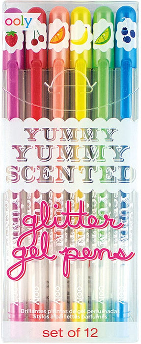 Yummy Yummy Scented Glitter Gel Pens - 12 pcs - Saltire Games