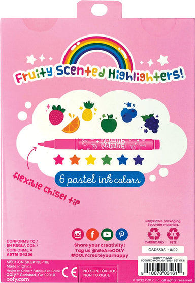 Yummy Yummy Scented Pastel Highlighters - 6 pk - Saltire Games