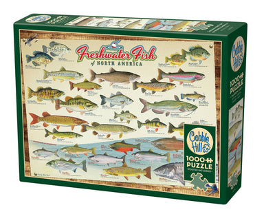 Outset Games and Cobble Hill Puzzles Freshwater Fish of North America 1000pc puzzle