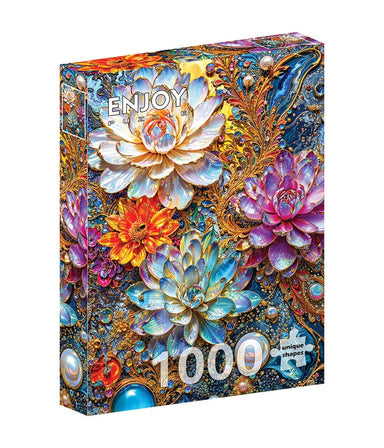 Outset Games and Cobble Hill Puzzles Pearlescent Waterlilies 1000pc Enjoy Puzzle