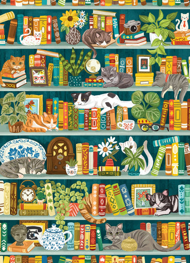 Puzzle Outset Games and Cobble Hill Puzzles The Purrfect Bookshelf 1000pc puzzle