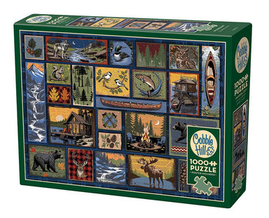 Puzzle Outset Games and Cobble Hill Puzzles Woodcraft 1000pc puzzle