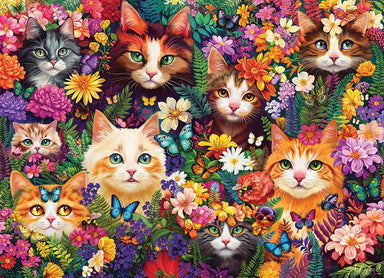 Puzzles - Jigsaw - Accessories Outset Games and Cobble Hill Puzzles Blooming Whiskers 1000-Piece Puzzle