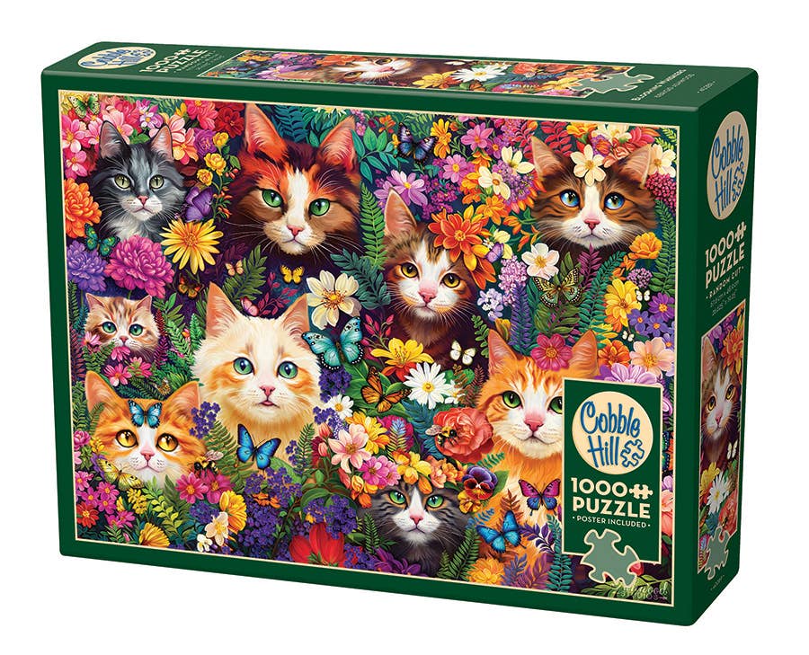 Puzzles - Jigsaw - Accessories Outset Games and Cobble Hill Puzzles Blooming Whiskers 1000-Piece Puzzle