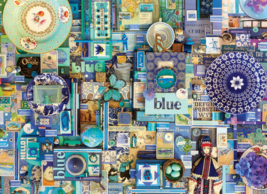 Puzzles - Jigsaw - Accessories Outset Games and Cobble Hill Puzzles Blue 1000-Piece Puzzle