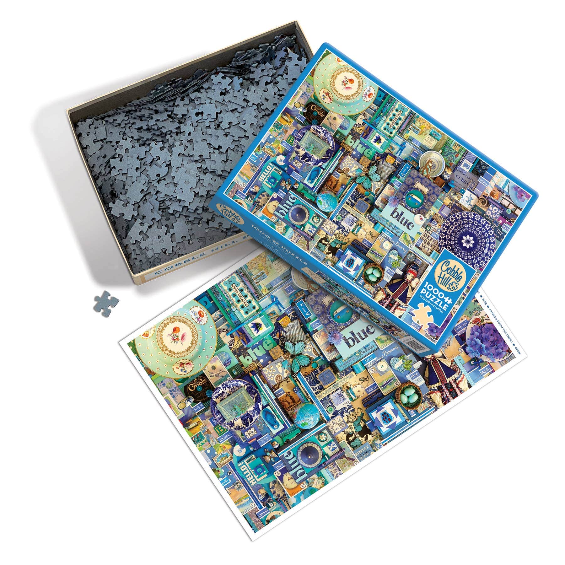 Puzzles - Jigsaw - Accessories Outset Games and Cobble Hill Puzzles Blue 1000-Piece Puzzle